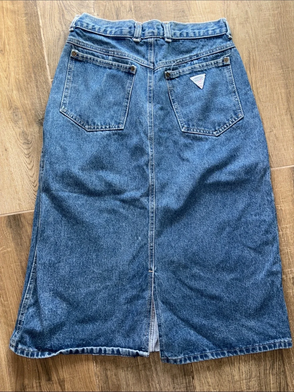 Zena Made In USA Vintage Blue Denim Midi Skirt